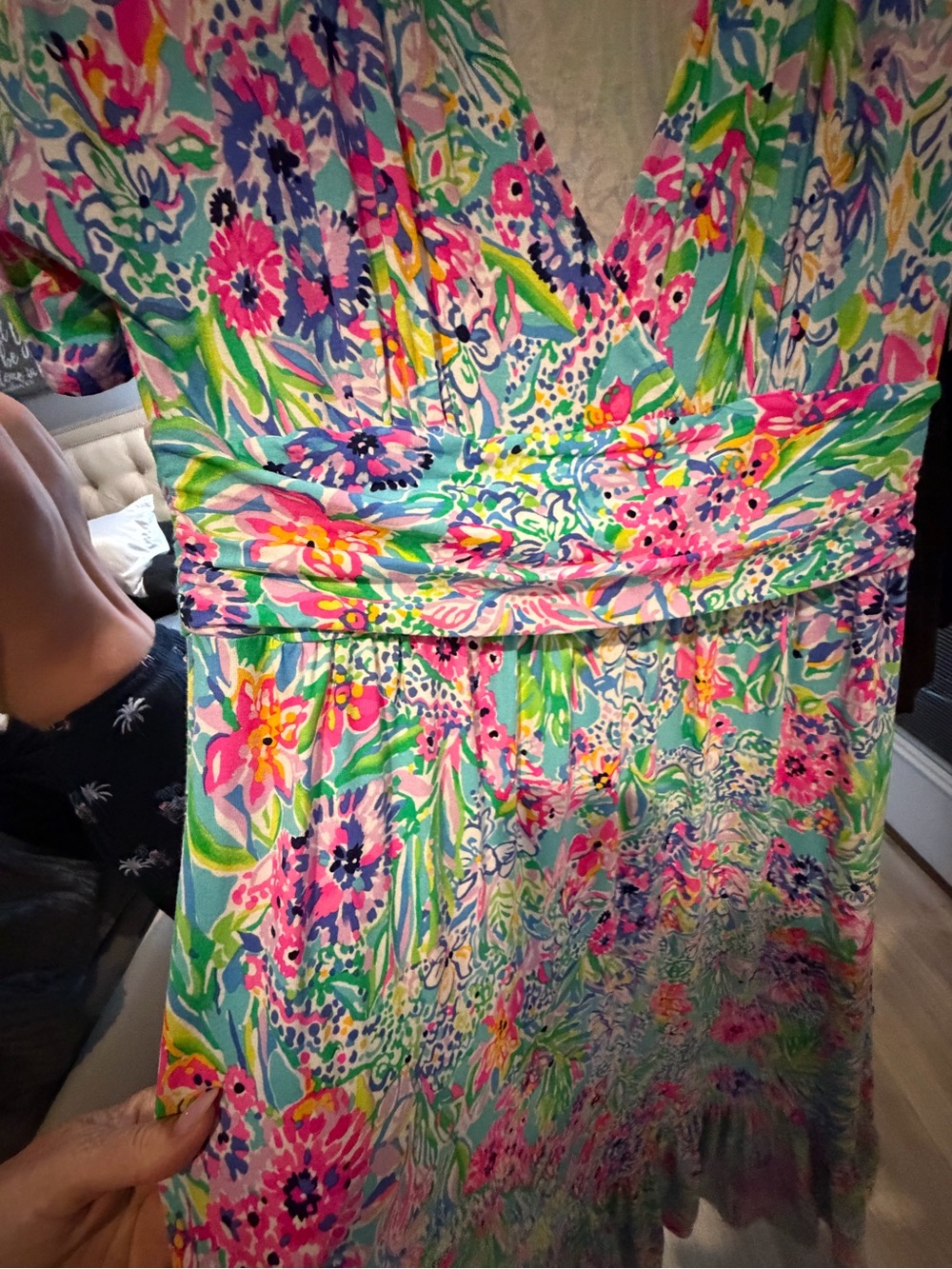 Lilly Pulitzer Floral Maxi Dress in Mint, Pink and Blue - Picture 4 of 5